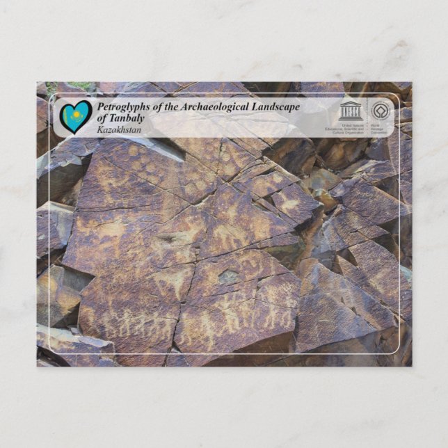 UNESCO WHS - Petroglyfer i Tanbaly Vykort (Framsida)