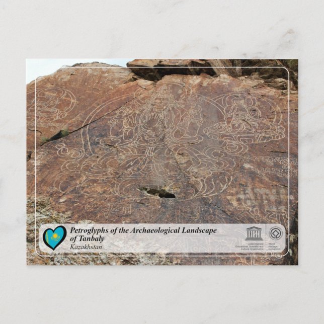 UNESCO WHS - Petroglyfer i Tanbaly Vykort (Framsida)