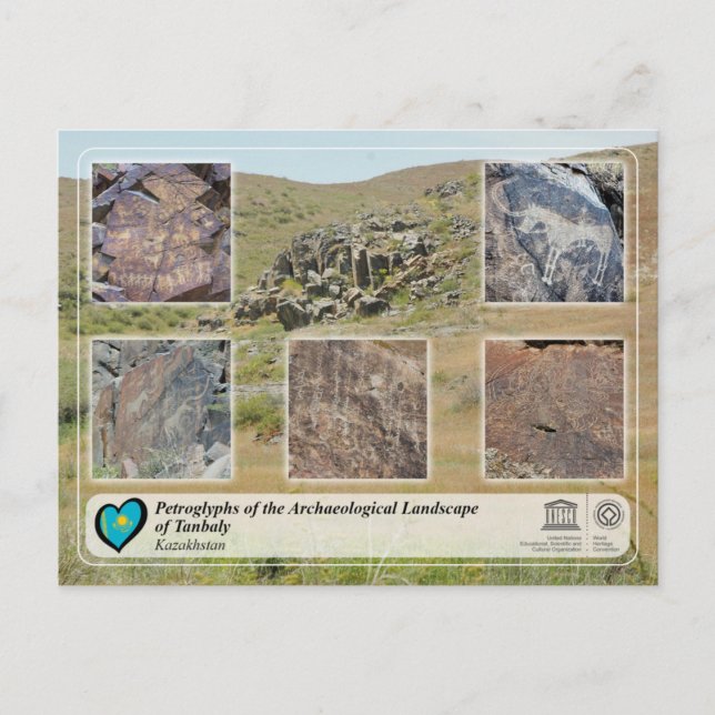 UNESCO WHS - Petroglyfer i Tanbaly Vykort (Framsida)