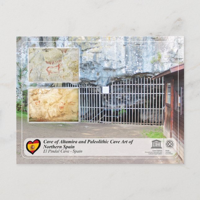 UNESCO WHS - Pindalgrottan / Cueva del Pindal Vykort (Framsida)