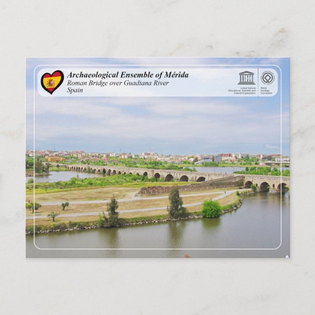 UNESCO WHS - Romerska bron i Mérida Vykort (Framsida)