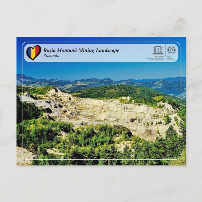 UNESCO WHS - Roșia Montană Mining Ligcape Vykort (Framsida)