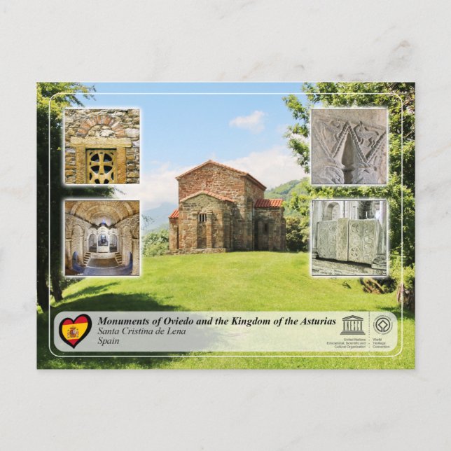 UNESCO WHS - Santa Cristina de Lena Vykort (Framsida)