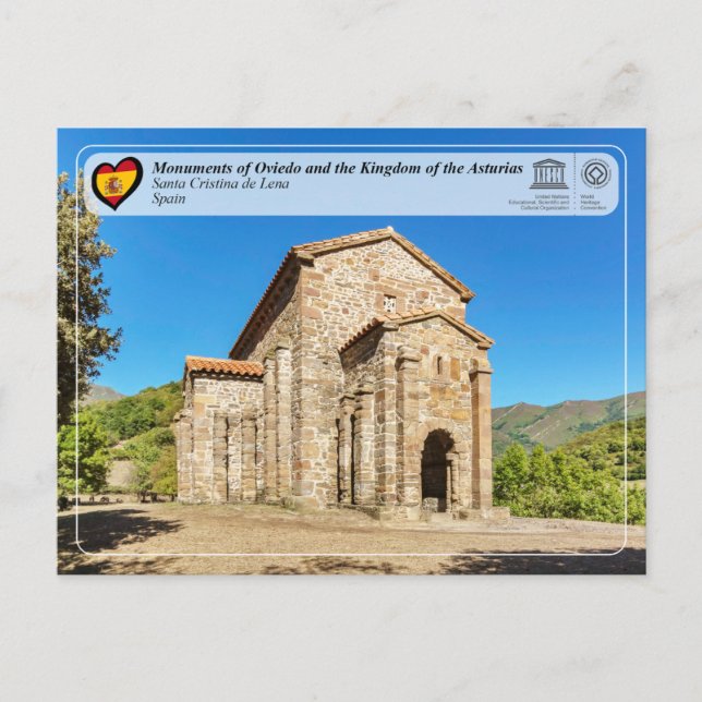 UNESCO WHS - Santa Cristina de Lena Vykort (Framsida)