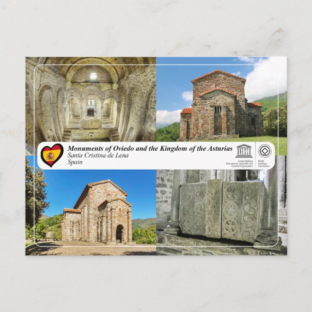 UNESCO WHS - Santa Cristina de Lena Vykort (Framsida)
