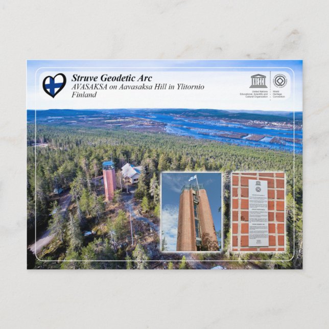 Unesco WHS Struve Geodetic Arc AVASAKSA Aavasaksa Vykort (Framsida)