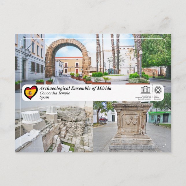 UNESCO WHS - Trajanus båge, Concordiatemplet Vykort (Framsida)