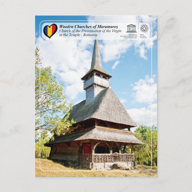 UNESCO WHS - Träkyrkor i Bârsana Vykort (Framsida)