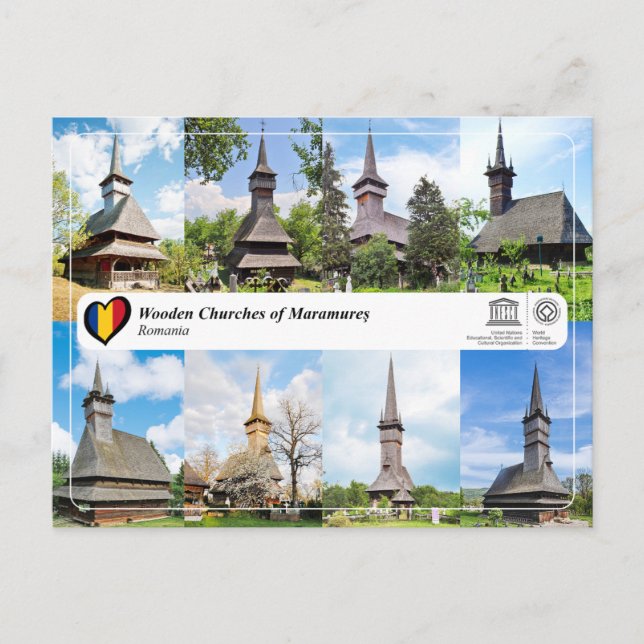 UNESCO WHS - Träkyrkorna i Maramureș Vykort (Framsida)