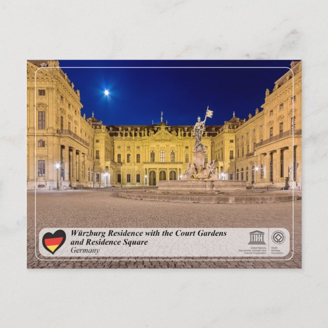 UNESCO WHS - Würzburg-bosättning Vykort (Framsida)