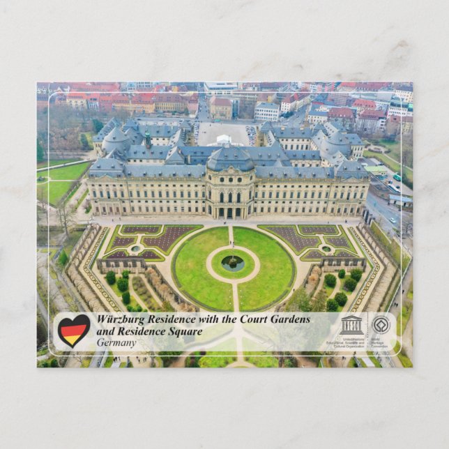 UNESCO WHS - Würzburg-bosättning Vykort (Framsida)