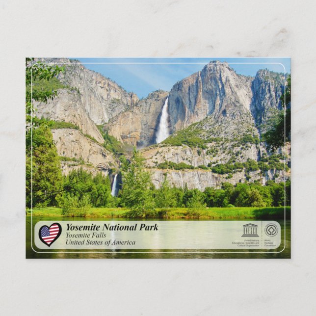 UNESCO WHS - Yosemite NP - Yosemite Falls Postcard Vykort (Framsida)