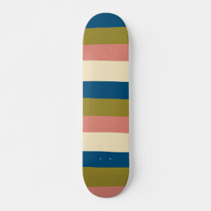 Uneven Rand - Blå, Oliv grönt, Rosa och Cream Mini Skateboard Bräda 18,5 Cm