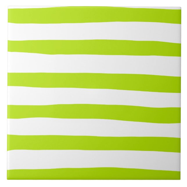 Uneven Rand i Lime Green and White Kakelplatta (Framsidan)