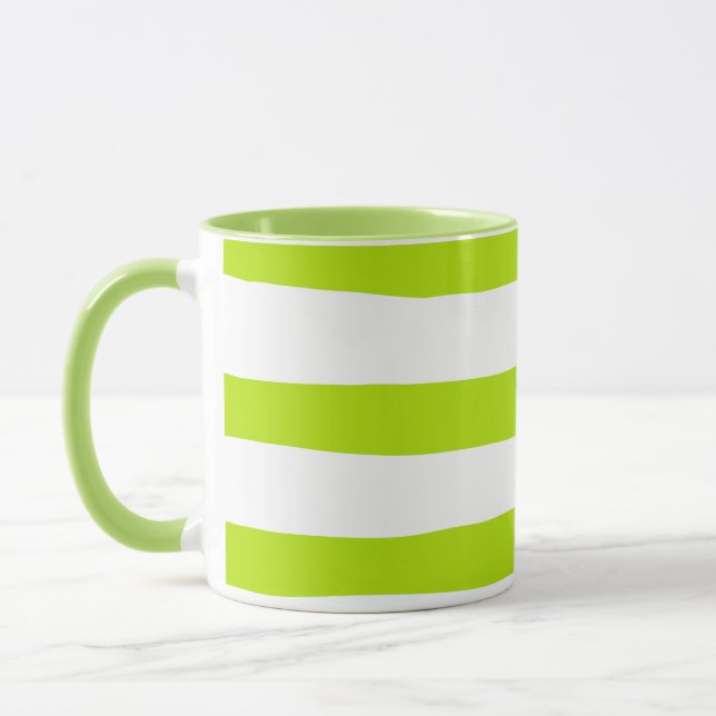 Uneven Rand i Lime Green and White Mugg (Vänster)