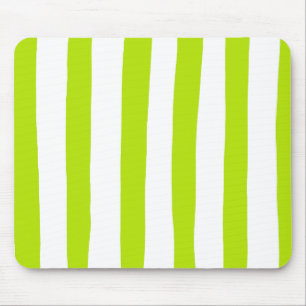 Uneven Rand i Lime Green and White Musmatta