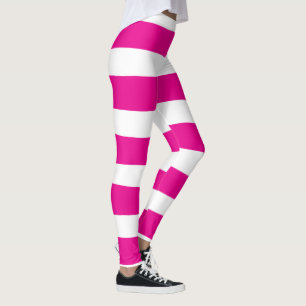 Uneven Rand i Magenta och vit Leggings