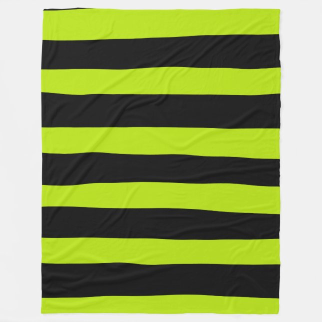 Uneven Rand - Lime Green and Black Fleecefilt (Framsidan)