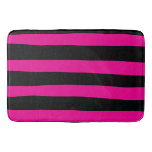 Uneven Rand - Magenta och svart Badrumsmatta