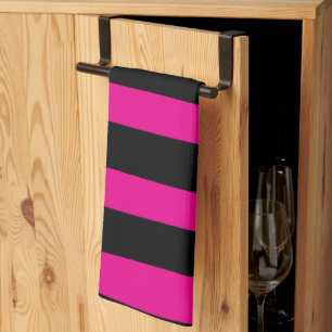 Uneven Rand - Magenta och svart Kökshandduk