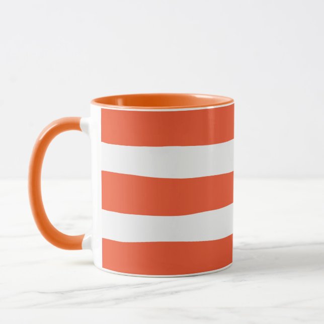 Uneven Rand - Orange och vit Mugg (Vänster)