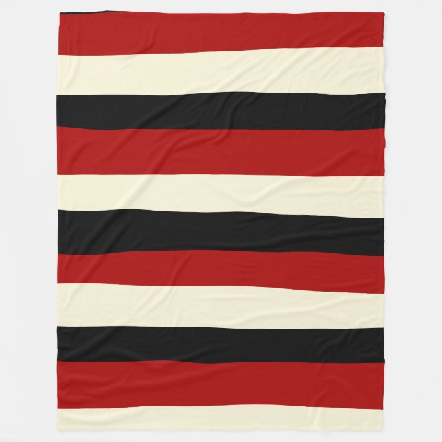 Uneven Rand - Red and Cream Fleecefilt (Framsidan)