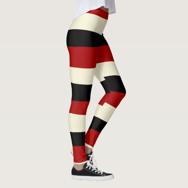Uneven Rand - Red and Cream Leggings (Höger)