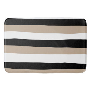 Uneven Rand - Taupe, Black and White Badrumsmatta