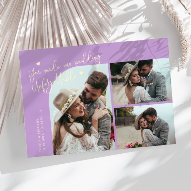 Unforgettable Wedding Lemon Wisteria Multi Photo Tack Kort (Skapare uppladdad)