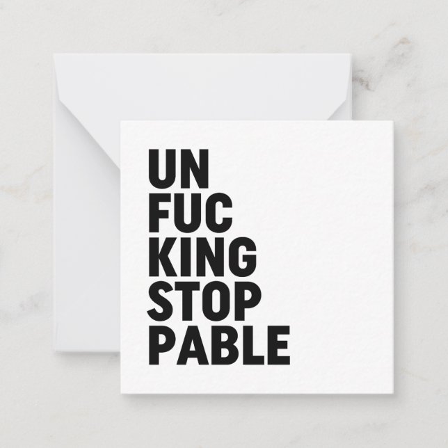 Unfu*kingstoppbar Anteckningskort (Framsida)