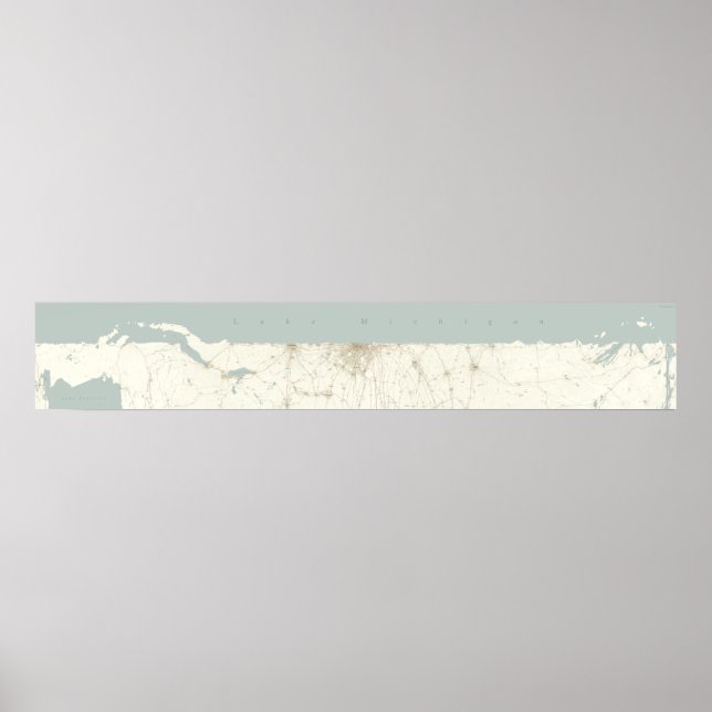 Unfurled Sjö Michigan, Vågrät Poster (Framsidan)