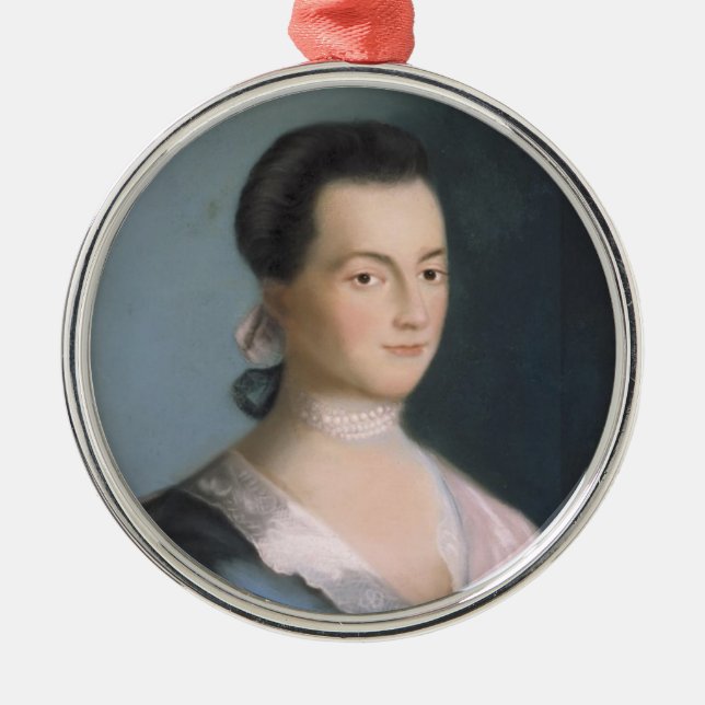 Ung Abigail Adams porträttprydnad Julgransprydnad Metall (Framsidan)