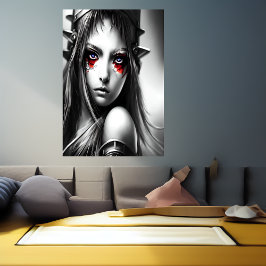 Ung anime-krigare | AI Art Poster