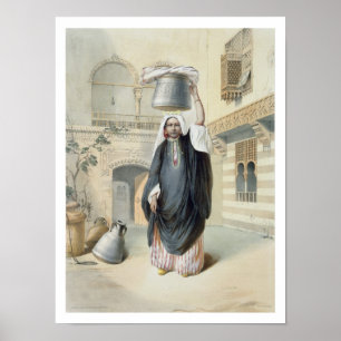 Ung arabisk flicka som går tillbaka från Hammame Poster