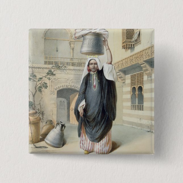 Ung arabisk flicka som går tillbaka från Hammamen Knapp (Framsida)