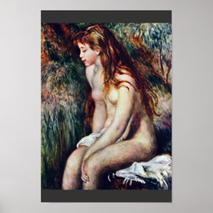 Ung badare vid Pierre-Auguste Renoir Poster