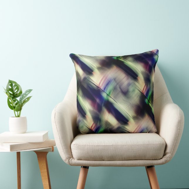 Ung bamboo struktur i grönt och svart polerad kudde (Stol)