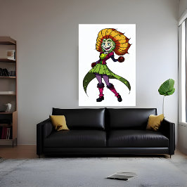 ung blomma Girl | AI Art Poster