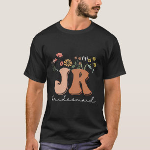 Ung brudtärna Bröllopsfest Vilda blommor Ung Brt T Shirt