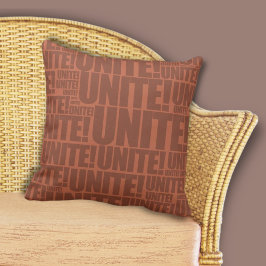 Ung Burnt-Orange UNITE! Typografi Mönster Kudde