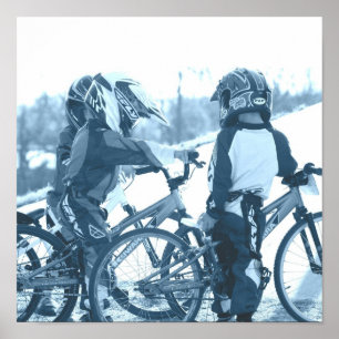 Ung cyklistaffisch poster