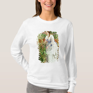 Ung dam i en drivhus t shirt