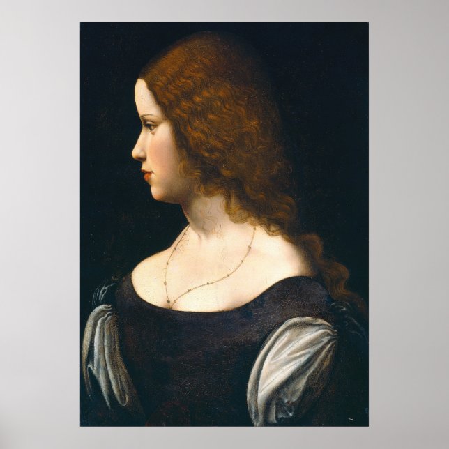 Ung dam - Leonardo da Vinci Fint konstaffisch Poster (Framsidan)