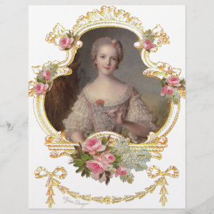 Ung drottning Marie Antoinette Rosa rosor kort Reklamblad