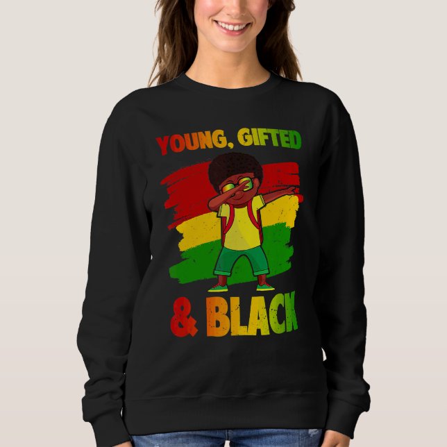 Ung Ed & Black History Month Kids Cute Dabbing B T Shirt (Framsida)