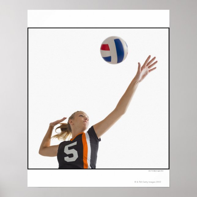 Ung flicka (16-17) spelar volleyball poster (Framsidan)