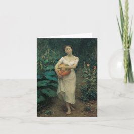 Ung flicka bär en pumpa kort