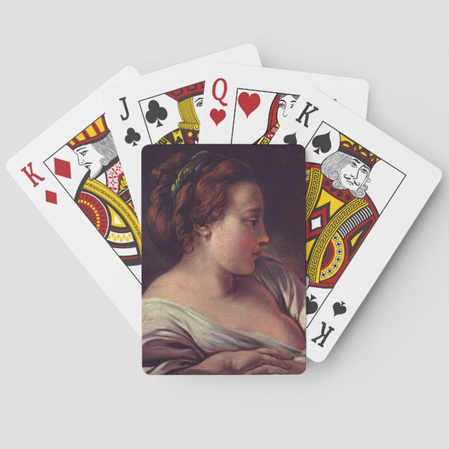 Ung flicka Jeune fille av Francois Boucher Spel Kort (Baksidan)