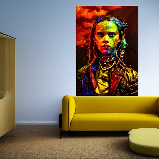 Ung flicka med blå öga | AI Art Poster (Skapare uppladdad)