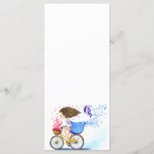 Ung flicka med cykelmeny - Anpassningsbar Meny